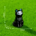 Φιγούρα σκελετός μαύρης γάτας Halloween μικροτοπίο DIY μινιατούρα διακόσμηση γραφείου - Γάτα της Ημέρας των Νεκρών (C3443)