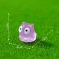Mini lichtgevende uil beeldje hars microlandschap DIY auto interieur decoratie accessoire - Lichtgevend Uil Type B / Paars