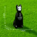 Halloween miniature black skeleton animal figurine micro landscape desktop decor item - Day of the Dead Doberman (C3443)