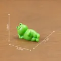 Mini resin green frog figurine, cute lying pose ornament for dollhouse and DIY landscape. - Resting Frog / 1.8x3.3x1.5cm