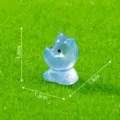Miniature luminous rhino figurine micro landscape garden DIY decoration car ornament - Luminous Rhinoceros Style B / Blue