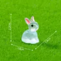 Mini luminous rabbit figurine, cute micro landscape resin toy for DIY garden desktop decor. - Luminous Rabbit B Style (C4033) / Blue