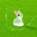 Luminous mini rabbit figurine, green glow resin cute animal toy for micro landscape DIY desktop decor. - Luminous Rabbit B Style (C4033) / Green