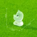 Luminous resin mini rhinoceros figurine for micro landscape DIY garden decor cute animal toy - Luminous Rhinoceros Style B / Green