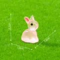 Luminous resin rabbit miniature figurine for micro landscape DIY garden decor and desktop display - Luminous Rabbit B Style (C4033) / Light Pink