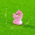 Mini luminous pink resin rhino figurine for micro landscape garden DIY decor and car ornament - Luminous Rhinoceros Style B / Pink Purple