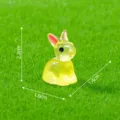 Mini luminous resin rabbit figurine for micro landscape garden DIY decor and desktop ornament. - Luminous Rabbit B Style (C4033) / Yellow