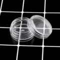 Clear acrylic round storage box for nail art glitter rhinestones small items container - Clear