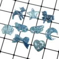 Blue glitter resin DIY charms, sparkly craft accessories assortment for handmade phone case deco, jewelry making, and creative art projects. - Pentagram / Blue