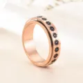 Bague Anti Stress Acier Inoxydable Rose Or Fleur Bague Tournante Femme Homme Mode - Taille 6 / Or Rose Fleur de Soleil