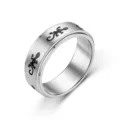 Edelstahl Spinner Ring mit coolem Gecko Laser-Motive graviert fuer Herren und Damen Schmuck. - Gecko-Stil (8MM) / Größe 6