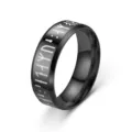 Bague viking en acier inoxydable noir pour homme, bijoux amulette nordique vintage. - Taille 5 / Noir
