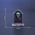 Mini Halloween Totenkopf Grabstein Ornament, Graues Harz DIY Mikro Landschaft Figur Zubehör - Mini Stil (3.6x2.8cm) / Totenkopf-Grabstein
