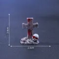 Mini Halloween Totenkopf Kreuz Harz Ornament Mikro Landschaft DIY Dekoration Zubehör Variante - Blutiges Kreuz