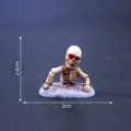 Mini Skelett Figur für Halloween Mikrolandschaft Dekoration, Kunstharz DIY Zubehör 2,6x3cm - Blutaugen Skelett