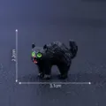 Miniatur schwarze Katze Figur, Harz gruselig Halloween Mikro Landschaft Dekoration 3.1cm - Erschrockene schwarze Katze