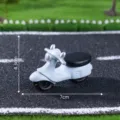 Miniature vintage scooter model ornament, cute micro landscape DIY decoration accessory. - Blue Retro Scooter