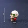 Kleine Harz Totenkopf Figur mit roter Rose, ideal für Halloween Mikro Landschaft und DIY Dekoration. - Rosen-Skelett