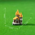 Miniature resin castle ornament DIY micro landscape decor accessory variant display 4.4cm - 7# Orange Roof Compound Castle