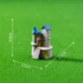 Miniature resin castle model, creative vintage fairy garden house decor micro landscape prop. - 6# Blue Roof Compound Castle