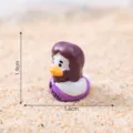 Mini Easter Angel Duck Figurine Resin Craft Desktop Ornament Cute DIY Toy Accessories - Purple Clothes Little Duck (C2600)