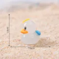 Mini resin angel duck figurine, cute cartoon easter duck ornament for DIY crafts and desktop decor - Luminous Angel Little Duck (C2600)