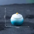 Miniatur Keramik Krug Puppenhaus Dekoration blau und weiss Gradient Teekanne Zubehoer - Yurun Teelagerung (5#)