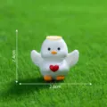 Mini resin angel duck figurine with red heart, cute DIY micro landscape decoration accessory. - Angel Duck