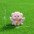 Mini resin angel pig figurine for DIY micro landscape decor, cute desk ornament 2.8cm - Angel Pig