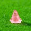 Mini pink crystal gnome figurine for miniature garden landscape decor, cute DIY craft. - Mini Sitting Gnome (1.8cm) / Rose Red