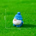 Mini blue gnome figurine for micro landscape, cute DIY decoration ornament 2.3x1.7cm - Blue Gnome with Pom-pom