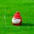 Miniature red hat gnome figurine for micro landscape DIY decoration and mini fairy garden. - Red Gnome with Pom-pom