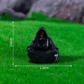 Mini schwarze Sensenmann Pestdoktor Figur Halloween Harz Mikro Landschaft Deko Ornament. - Sitzender Sensenmann (C2452)