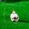 Miniatur Halloween Totenkopf Ornament Mikro Landschaft DIY Dekoration Zubehör 1.8x1.7cm - Wachstropfender Schädel (C2452)