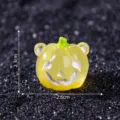 Kleine Halloween Kürbis Kunstharz Figur DIY Ornament, süße leuchtende Miniatur Deko. - Zerrissener Bär Kürbis