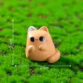 Kleine niedliche dicke Katzenfigur für Mikrolandschaft Gartenarbeit DIY Minideko Zubehör 2.7cm - Braune Zwillinge Katze Figur (4#)