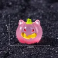 Süßes mini rosa Harz Halloween Kürbis Katzenohr Anhänger Mikro Landschaft DIY 2.3x2.6cm - Katzen Kürbis