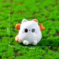 Kleine Katzen-Figur aus Harz süßes Tier Ornament für Mikro-Landschaft Gartenarbeit DIY weiß - Fische Katze Figur (12#)