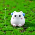 Mini Tierkreiszeichen Katze Figur für DIY Garten Landschaftsbau, süße weiße Harz Deko. - Rosa Steinbock Katze Figur (13#)