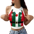 Christmas 3D digital printed crop top sexy sleeveless slim fit holiday party tank for women - Tops / Style 4 (GA123-1207) / S