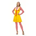 Costume de cosplay de fête d'Halloween pour femme robe rayée ensemble deux pièces - S / Ensemble / Rouge Jaune