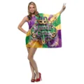 Costume carnevale Mardi Gras con stampa maschera piume viola verde oro. Perfetto outfit festa. - Taglia unica / Top (B340-1062)