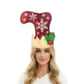 Kerst elf muts 3D sneeuwvlok print feestje kostuum hoofdtooi voor volwassenen en kids. - Maat 2X Groot / PD-1211 (Volwassene) / Rood