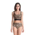 Sexy leopard print two piece bikini swimwear for women beach resort summer vacation outfits. - Classic Leopard Print (B126-412)