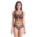 Women's leopard print printed two-piece bikini swimsuit for beach vacation holiday. - Leopard Tie-knot Print (B126-422)