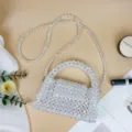 Klares schimmerndes Acryl Perlen Handtasche, handgefertigte gewebte Umhängetasche Variante. - AB-Farbe