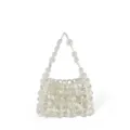 Borsa a Mano con Perline Trasparenti Borsa Tessuta in Perle Elegante Borsa da Sera - Trasparente