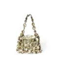 Elegante borsa a mano artigianale in rete di perline acriliche con fodera in satin. - Multicolore