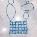 Borsa a tracolla intrecciata con perline in acrilico fatto a mano borsa in rete - Blu E Verde