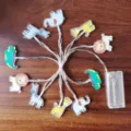 Cute cartoon animal LED string lights made of acrylic for kids room and bedroom decor. - Acrylic Animal Series / 1.5m 10LED Battery